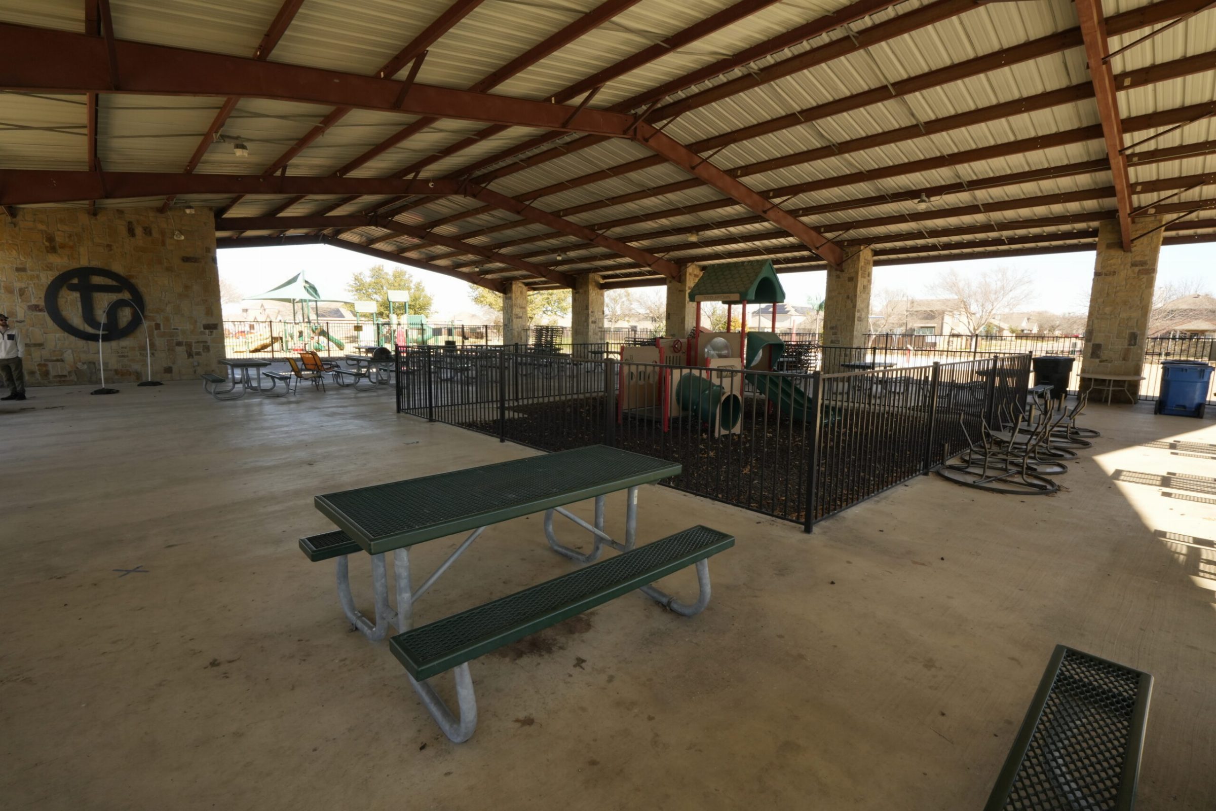 The covered pavilion at the main park